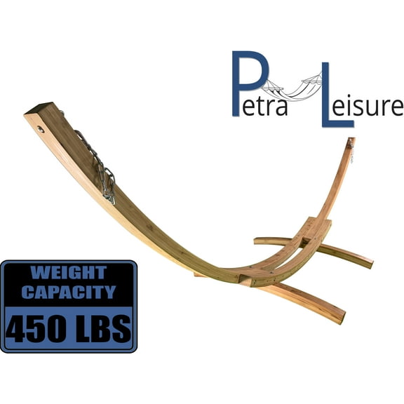Petra Leisure 14 Ft. Natural Wooden Arc Hammock Stand. 450 LB Capacity(STAND ONLY)