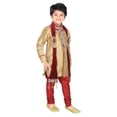 thumbnail image 2 of Ahhaaaa Kid's Indian Ethnic Handwork Embroidery Sherwani and Breeches Set With Dupatta Special Traditional Collection for Boys, 2 of 5