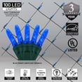 thumbnail image 2 of Wintergreen Lighting 4' x 6' Blue Christmas Net Lights Set, Green Wire, 100 Lights, Indoor-Outdoor, 2 of 4