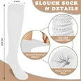 thumbnail image 2 of 4 Pairs Women Slouch Socks Soft Knee High Scrunch Slouchy Socks Knit Tube Extra Long Socks for Women, 2 of 6