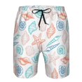 thumbnail image 4 of Disketp Men'S Swim Trunks Hawaiian Breathable Surf Beach Swimsuits Mesh Lining Beach Shorts With Pockets-Colorful Seashells1, 4 of 9