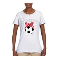 thumbnail image 2 of Wild Bobby, Cute Soccer Mom Ribbon Soccer Ball Gift Sports, Mother's Day, Women Graphic T-Shirt, White, Large, 2 of 3