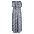thumbnail image 2 of Womens Summer Dresses Blue and White Porcelain Strapless Boho Maxi Long Dress, 2 of 4