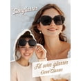 thumbnail image 2 of TINHAO Oversized Square Fit Over Glasses Sunglasses for Women with Hard Case, Trendy Polarized UV400 Wear Over Prescription Glasses Stylish Fashion, 2 of 6