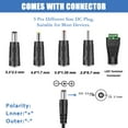 thumbnail image 6 of Gonine 12V Power Supply, 100V - 240V AC to DC 12V 3A 2A 1A Adapter Charger for 5050 3528 LED Strip CCTV Security Camera  Router LCD Monitor External Hard Drive, 12Vdc Power Cord US Plug, 6 of 7