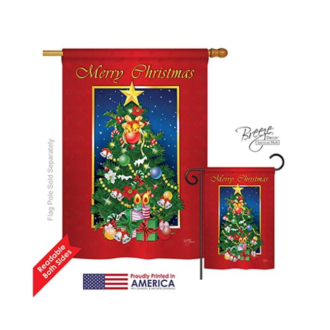 Breeze Decor 14079 Christmas Merry Christmas Tree 2 Sided Vertical Impression House Flag 28 X 40 In Walmart Canada