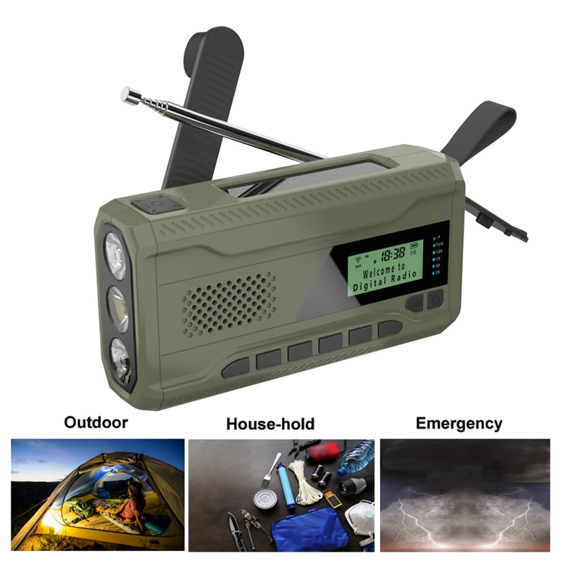 punt trog Federaal DAB/FM Bluetooth Radio Emergency Radio Built in 4500Mah Battery Portable  Solar Hand Crank Radio Receiver Outdoor Radio - Walmart.com