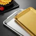 thumbnail image 4 of 304 Stainless Steel Plate Rectangular Plate Golden Tray Craft Decoration Barbecue Plate Western Food Snack Plate Flat Plate 201 silver 40x28cm, 4 of 6