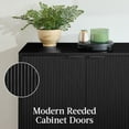 thumbnail image 4 of Best Choice Products 4-Door Reeded Storage Cabinet w/ Soft-Close Doors, Multipurpose Accent Furniture - Black, 4 of 10