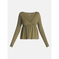 thumbnail image 5 of No Boundaries Babydoll Top with Long Sleeves, Women’s XXS-XXL, 5 of 5