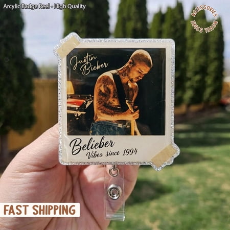 Justin Bie.ber Live DAISIES Coachella 2026 Fan Merch Badge Reel, Bieber Musical Journey Gift, Believer Fan Gift, Retractable ID Holder