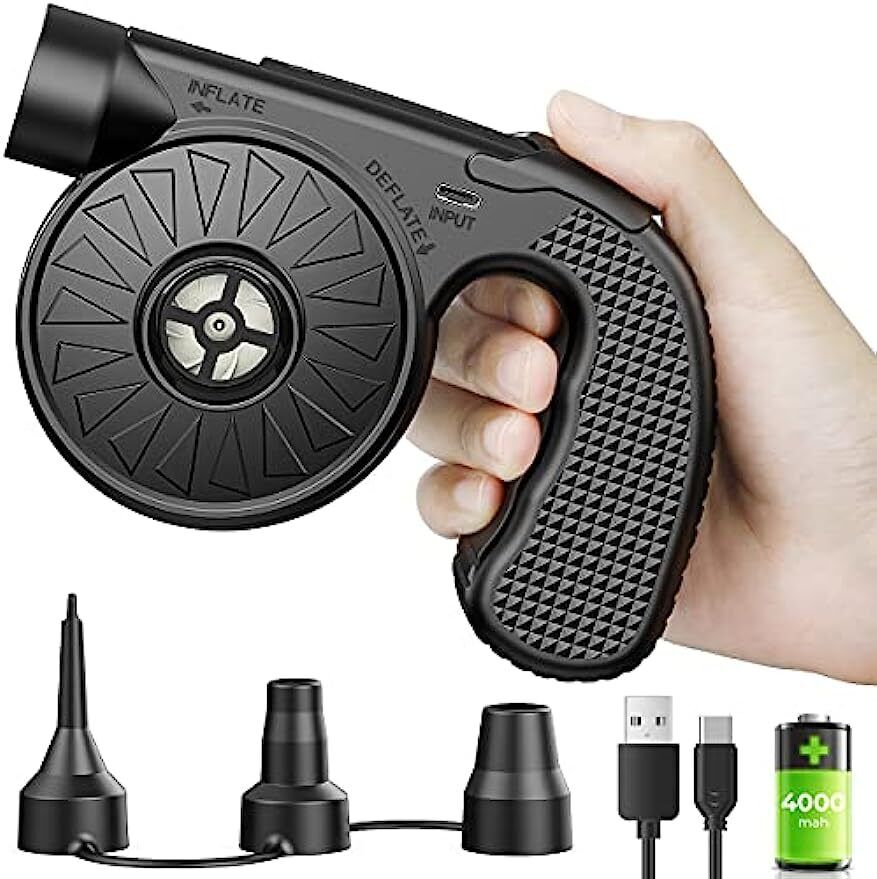 Portable Electric Air Mattress Pump Rechargeable 4000mAh Battery Air Pump