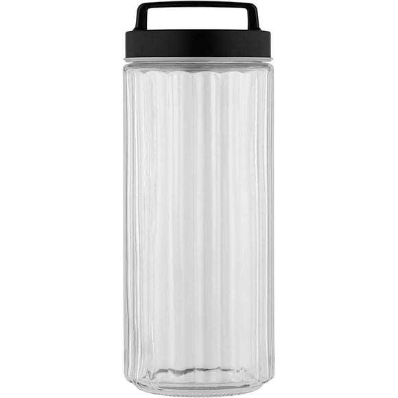 Glass Canisters Black Lids