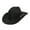 Black1, variant on HUANLEDASH Cowgirl Hat Rhinestone Tassel Decor Country Music Party Headwear Wide Brim Felt Hat Western Cowboy Cap with Belt Buckle for Parties And Festivals