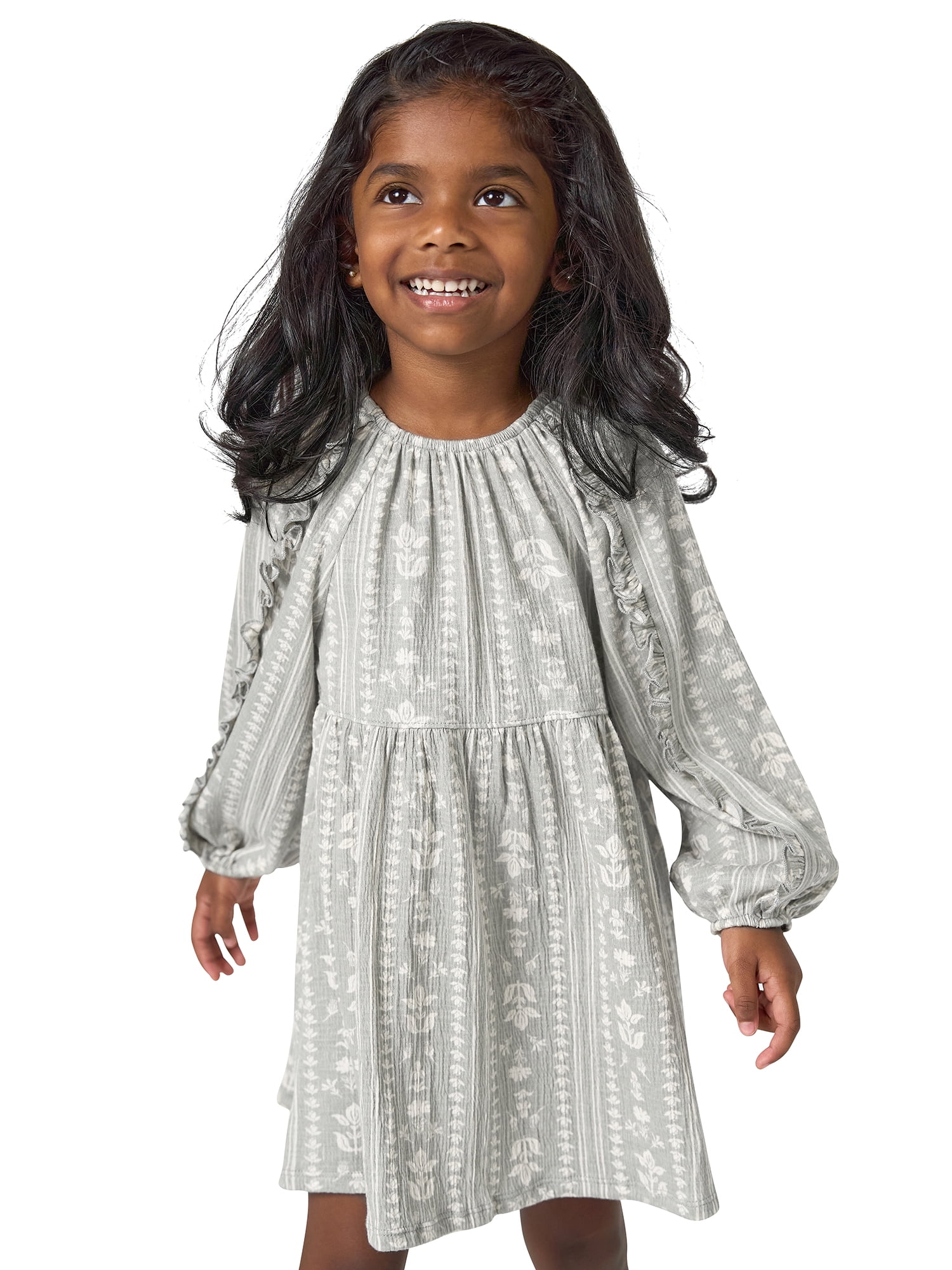 Modern Moments by Gerber Toddler Girl Dress with Ruffle, Sizes 12 Months - 5T