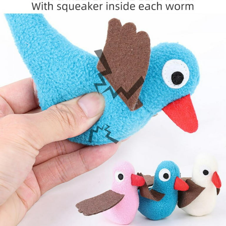 Monfince Dog IQ Training Toys Birds In Tree Stump Hide And Seek Activity  Plush Puzzle Squeaker Pet Toy 