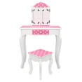 thumbnail image 3 of SESSLIFE Kids Vanity Table and Chair, Children Vanity Set with Mirror, Makeup Dressing Table with a Drawer，Play Vanity Set for Girls, Reds Dots and White, 3 of 8