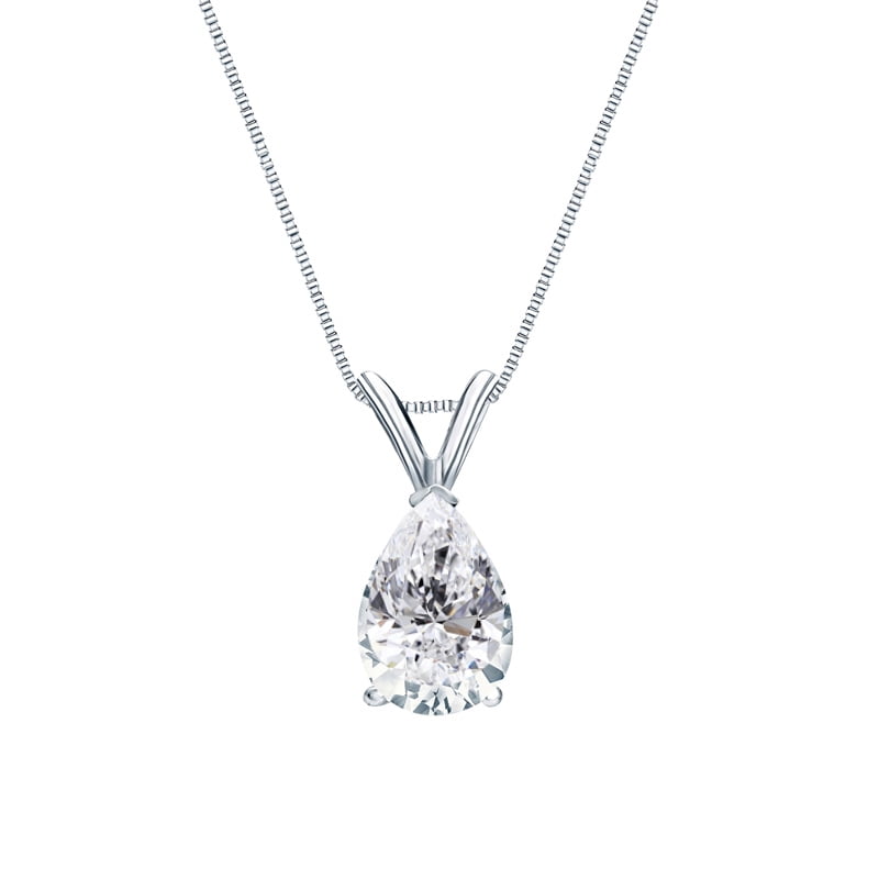 925 Sterling Silver 1.57 Ct Near White Pear Genuine Moissanite Beautiful Pendant 925 Sterling Silver 1.57 Ct Near White Pear Genuine Moissanite Beautiful Pendant