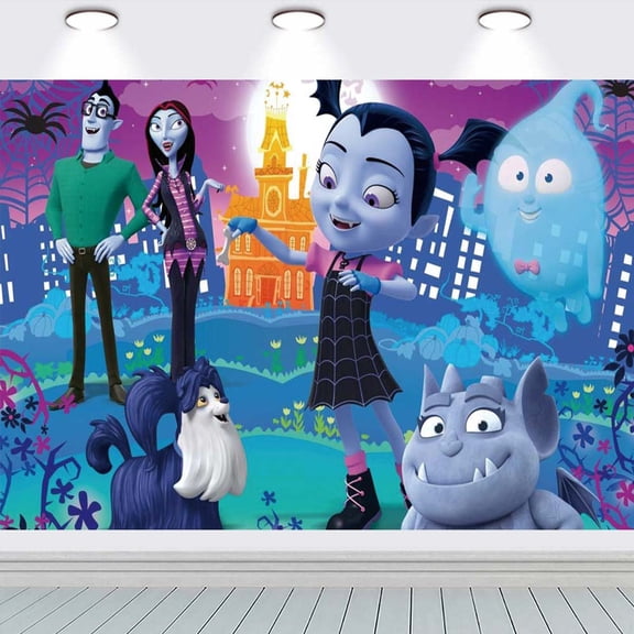 Vampirina school Banner Backdrop Background Taspestry Wall Decor Birthday Party Supplies Poster Fans