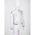 thumbnail image 4 of inhzoy Kids Boys Girls Sequin Bomber Jacket Hip Hop Jazz Dance Outfits Silver 16, 4 of 9