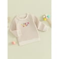 thumbnail image 2 of Bagilaanoe Toddler Baby Girl Boy Casual Sweatshirt Long Sleeve Letter Print Pullover 6M 12M 18M 24M 3T 4T Kids Fall Loose Tee Tops, 2 of 8