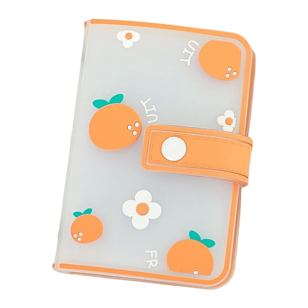 Titular de la tarjeta portátil Bolsa Carpeta Bolsillos Álbum de fotos Titular de la etiqueta engomada de la foto Bolsas de Estuche de , naranja mandarina Macarena titular de la tarjeta