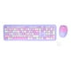 thumbnail image 1 of Combinación de teclado y mouse inalámbricos retro multicolor 2.4G, cubierta silenciosa, púrpura, 1 of 10