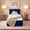 Blue, variant on Ovios Twin Mattress and Bed Frame Set, All in One Upholstered Cloud Bed in a Box with Headboard, No Assembly Required, Beige
