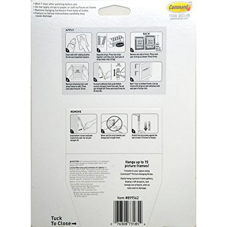 Command Damage Free Picture and Frame Hanging Large Strips 30 Pairs