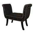 thumbnail image 2 of 31.5" Tall U-Shaped Arm Roll Bench, Brown Suede, 2 of 2