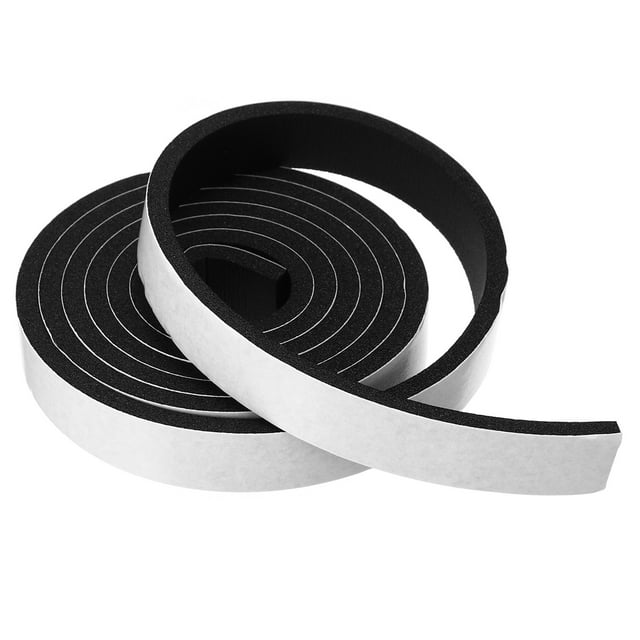 Weather Stripping for Doors, 2 Rolls 3/8" W x 3/16" T Foam Seal Tape Insulation Strip Black(6.56 Ft Length) 3/4" W x 3/16" T 1