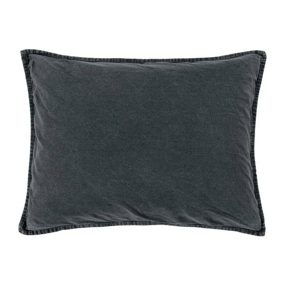 Paseo Road by Hiend Stonewashed Cotton Canvas Standard Sham Charcoal