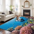 thumbnail image 3 of Area Rug 72×108in, Abstract Funny Panda Diving Coral Floor Carpet Living Room Rug, Marine Undersea World Non-Slip Welcome Mat Indoor Rugs for Bedroom Dining Room, 3 of 9