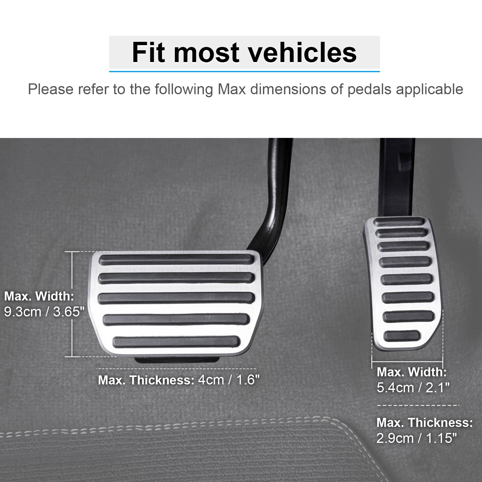 DriFeez Gas and Brake Pedal Extenders for Short Drivers People Driving Cars Adjustable Length and Angle, Black