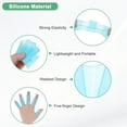 thumbnail image 2 of Uxcell 1 par de guantes de natación de silicona tipo rana con dedos medios azules, 2 of 7