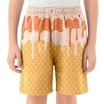 thumbnail image 2 of BloomJoy Little Kid ce Cream Shorts Boy Girl 2-14T Summer Beach Preppy with Pockets Elastic Waist Ice Cream Drip Baseball Shorts 3-4 Years Orange Summer Shorts, 2 of 5