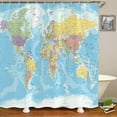 thumbnail image 2 of Cortina de ducha TOMOZ World Map Geography 175 x 180 cm con ganchos, 2 of 6
