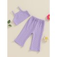 thumbnail image 3 of Suealasg Little Girls Summer 2Pcs Outfits Sets Short Sleeve Flower Print Cami Tops +Flare Pants Sets 1T 2T 3T 4T 5T Toddler Girls Clothes, 3 of 7
