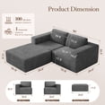 thumbnail image 4 of Vesgantti 80" L-Shaped Modular Sectional Sofa, Corduroy Cloud Couch with Deep Seat & Spring Support, 2-3 Seat Boneless Couch with Ottoman, No Assembly Required, Ideal for Small Spaces, Grey, 4 of 9