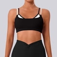 thumbnail image 2 of Sujetáneos Deportivos Acolchados para Mujeres Color-Bloqueado de Alta Resistencia Amortiguador de Choques Elástico Respirable Entrenamiento Gimnasio Yoga Uso Diario, 2 of 5