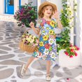 thumbnail image 4 of FORMRS Girls Short Sleeve Dress Summer Casual Round Neck A-line Beach Sundress, Sizes 2T-8T, Floral Fiesta, 4 of 8