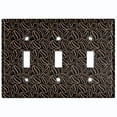 thumbnail image 2 of Metal Light Switch Wall Plate Outlet Cover (Coffee Espresso Mocha Bean Black Pattern - Triple Toggle), 2 of 2