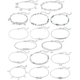 thumbnail image 2 of Tobilleras para mujeres niñas oro plata dos estilos cadena playa tobillera pulsera joyería tobillera conjunto, tamaño ajustable, 2 of 4
