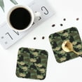 thumbnail image 4 of Pofeuu Camouflage Shark Print Coasters for Drinks, 4Pack PU Leather Coasters, Bar Drink Coasters for Tabletop Protection, Furniture from Damage-Square, 4 of 6