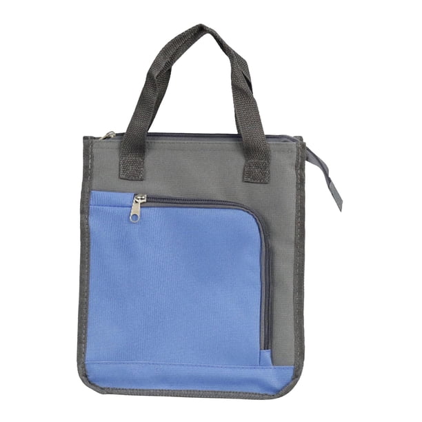 Bolsa térmica para el almuerzo, lonchera reutilizable, soporte para botella de agua, lonchera Azul