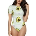 thumbnail image 2 of Goofa Avocado of a Hear Printed Women Rash Guard Short Sleeve,Tummy control Swimsuit Surfing Swimsuit Bathing Suit One Piece Swimsuit UPF 50-Medium, 2 of 9