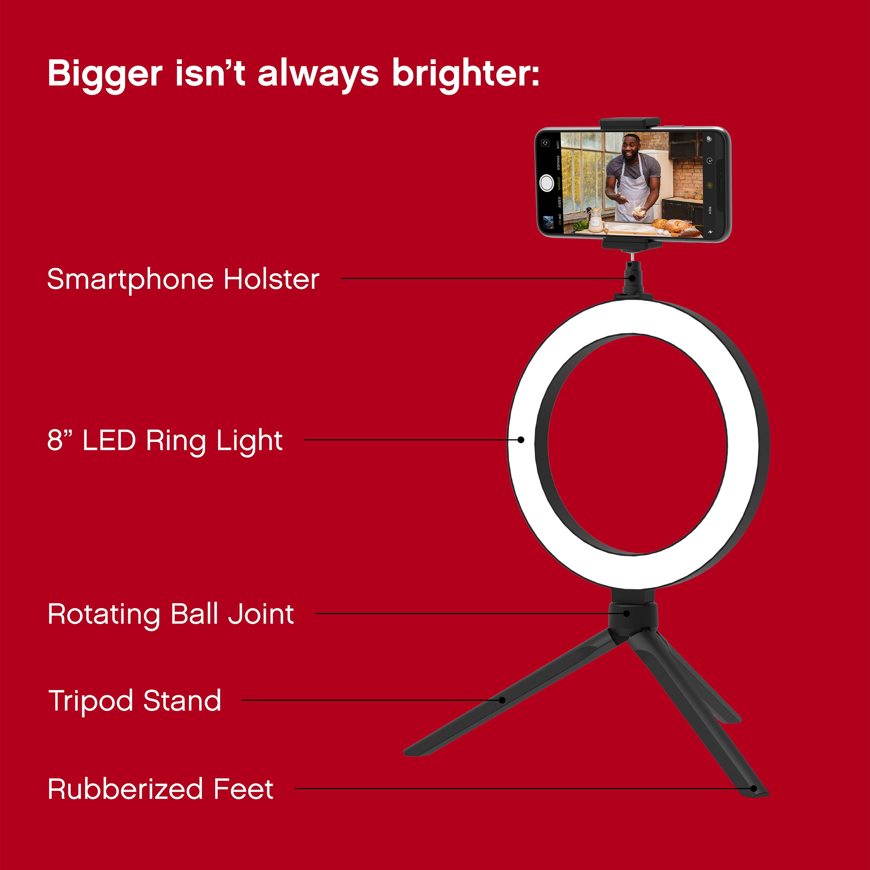 6inches Desktop Ring Light With 2 Phone Holders in Ikeja - Accessories for  Mobile Phones & Tablets, Ola Raji | Jiji.ng