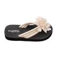 thumbnail image 2 of CQONEPT Flower Flip Flops for Women with Arch Support Comfortable Slip on Slippers Walking Sandals Slides Casual Lightweight Dressy Slippers Beige 39, 2 of 6