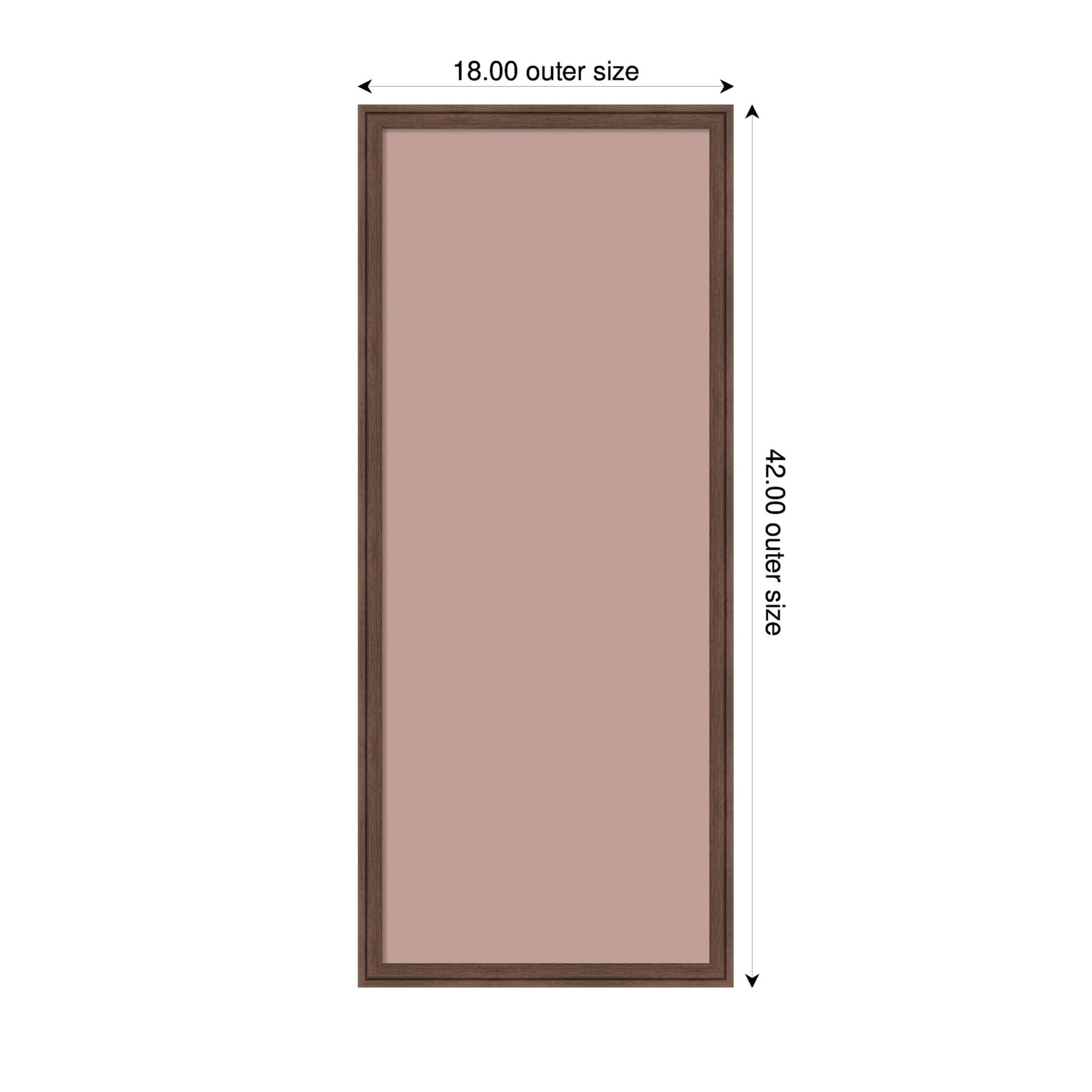 Kate and Laurel Framed Fabric Pinboard 18 x 42,  Printed Linen Classic Bulletin Board for Use as a Vision Board or Wall Organization, Florence Medium Brown Frame