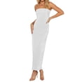 thumbnail image 5 of ZAXARRA Women's Summer Satin Strapless Dress Backless Bodycon Wedding Cocktail Party Maxi Dresses, 5 of 5